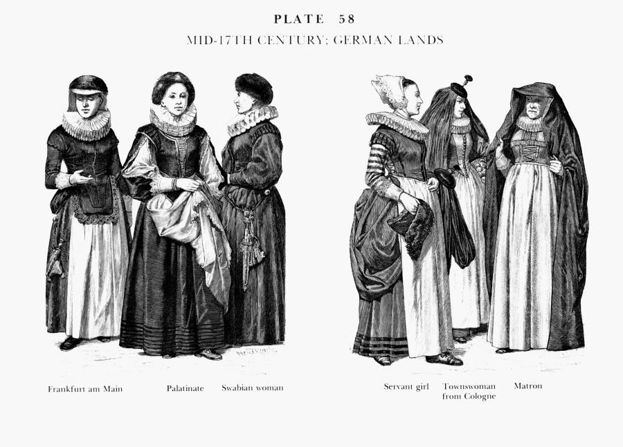 Planche 58b Milieu XVIIe Siecle Habits des regions de l'Allemagne - Mid-17Th Century - German Lands.jpg